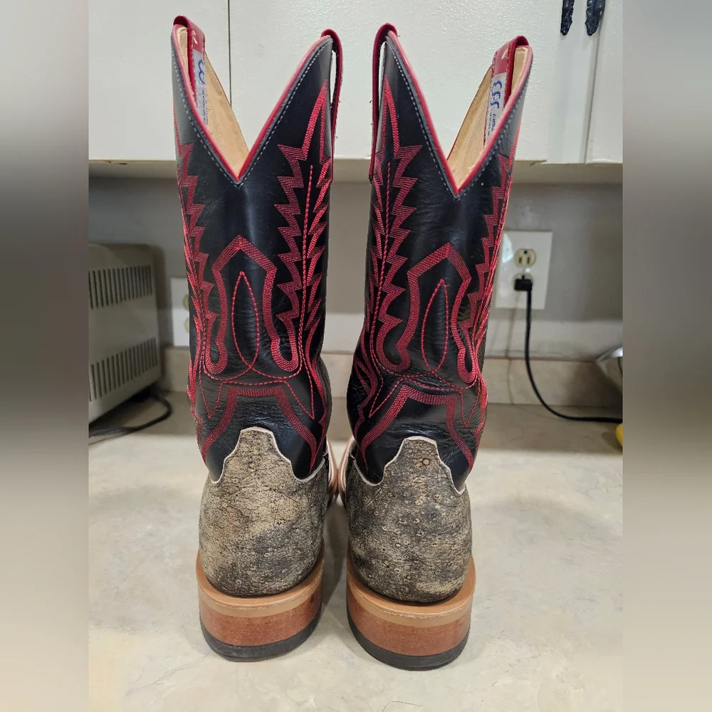 Men's 11.5 Anderson Bean Genuine Giraffe Square Toe Cowboy Boots - Picture 10 of 16